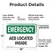 Signmission AED Located Inside, 18 in W x Rectangle, Plastic OS-2PACK-EM-P-1218-L-10288 - alternate 6
